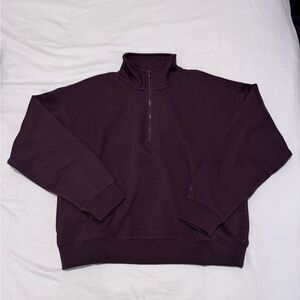 Fabletics Brown Half Zip Up Sweatshirt